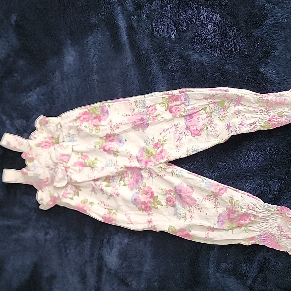Betsey Johnson little girls floral cotton blend jumpsuit 2t